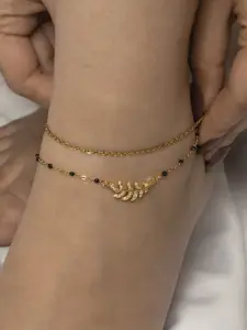 ARTKLIM Gold-Plated Artificial Stones Anklet