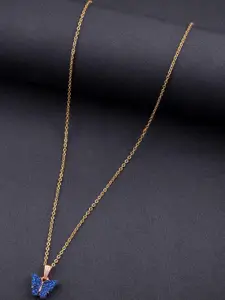 DressBerry Elegant Gold-Plated Chain with Butterfly Pendant