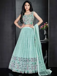 Lagorii Girls Embroidered Thread Work Ready to Wear Lehenga & Blouse With Dupatta