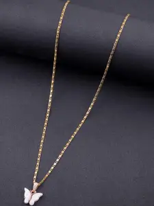 DressBerry Elegant Gold-Plated Chain with Butterfly Pendant