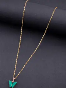 DressBerry Elegant Gold-Plated Chain with Butterfly Pendant
