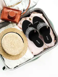 Mochi Women Floral Woven Design Platform Heel Mules