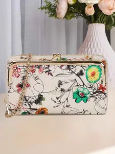 Metro Women Floral Printed PU Two Fold Wallet