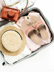 Mochi Women Woven Design Wedge Heel Sandals