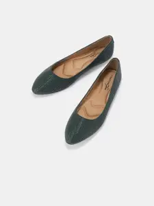 Forever Glam by Pantaloons Women PU Textured Core M Flats