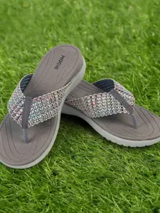 Mochi Women Printed Open Toe Flats