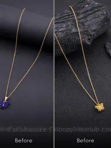 DressBerry Combo of 2 Gold-Plated Pendant Necklaces for Women Butterfly & Ethnic Traditional Pendant