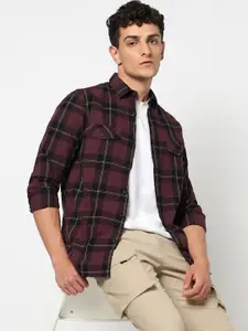 Blue Buddha Men Tailored Fit Checked Casual Shirt