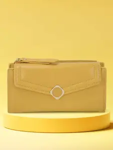 Mochi Women Textured PU Three Fold Wallet