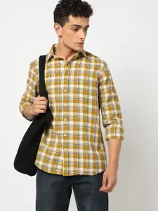 Blue Buddha Men Tailored Fit Checked Cotton Casual Shirt