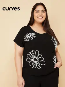 max Women Typography Printed Cut Outs Regular T-shirt