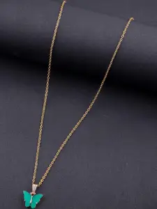 DressBerry Elegant Gold-Plated Chain with Butterfly Pendant