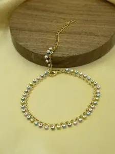 ARTKLIM Gold-Plated Artificial Stones Anklet