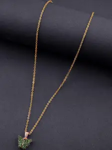 DressBerry Combo of 2 Gold-Plated Pendant Necklaces for Women Butterfly & Ethnic Traditional Pendant