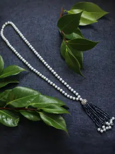 Anouk Pearls Crystal Stones Studded & Beaded Long Necklace