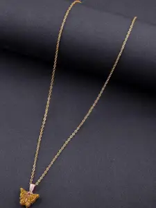 DressBerry Elegant Gold-Plated Chain with Butterfly Pendant