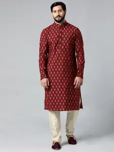 TheEthnic.Co Floral Block Printed Pure Cotton Kurta