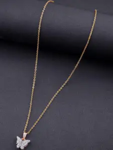 DressBerry Elegant Gold-Plated Chain with Butterfly Pendant