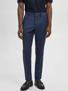 MANGO MAN Mid-Rise Super Slim Fit Semi-Formal Trousers