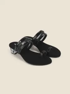 Metro Women Embellished Block Heel Open Toe Sandals