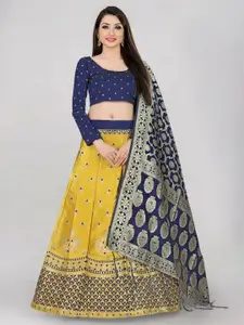LADY SHOPI Floral Printed Ready to Wear Art Silk Lehenga With Unstitched Blouse & Dupatta
