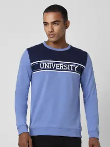 PETER ENGLAND UNIVERSITY Men Printed Round Neck Pullover Cotton Sweatshirt