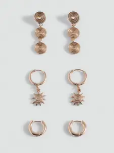 MANGO Set of 3 Drop Earrings
