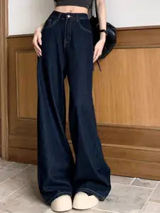 StyleCast Women Comfort High-Rise Wide Leg Light Fade Stretchable Jeans