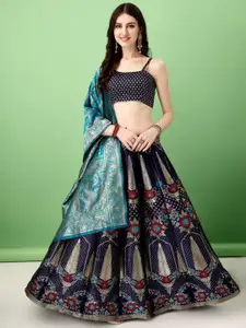 A TO Z CART Woven Design Zari Ready to Wear Lehenga & Unstitched Blouse With Dupatta