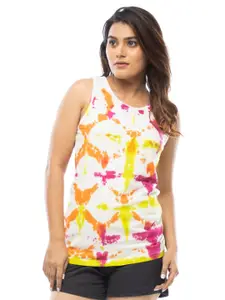LAPPEN FASHION Abstract Dyed Sleeveless Cotton Tank Top