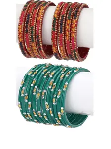 Somil Modern And Colorful Glass Bangle/Kada  Set of 2