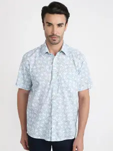 ColorPlus Floral Printed Short Sleeves Pure Cotton Shirt