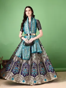 JULEE Ready to Wear Jacquard Lehenga & Unstitched Blouse With Dupatta