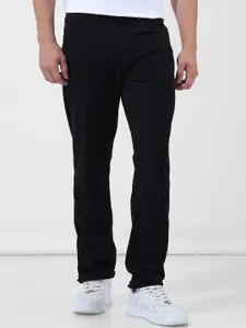 The Indian Garage Co Men Textured Straight Fit Trousers