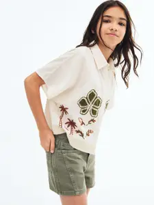 Mango Kids Girls Cotton Denim Shorts