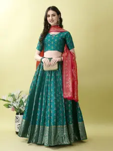 JULEE Ready to Wear Jacquard  Lehenga & Unstitched Blouse With Dupatta