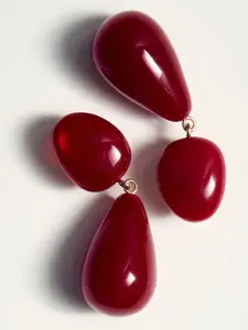 MANGO Teardrop Shaped Beaded Drop Earrings