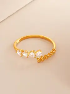 Kushal's Fashion Jewellery White Gold-Plated Ethnic 92.5 Pure Silver Finger Ring