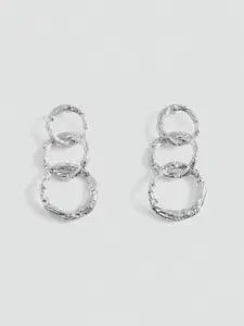 MANGO Oval-Shaped Drop Earrings