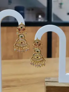 niva fashion Gold-Plated Artificial Stones Drop Earrings