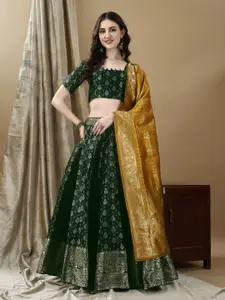A TO Z CART Woven Design Zari Ready to Wear Lehenga & Unstitched Blouse With Dupatta