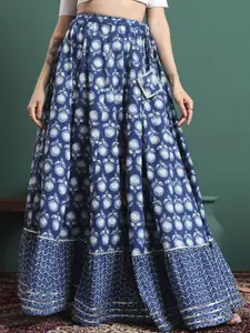 KALINI Printed Flared Maxi Skirts
