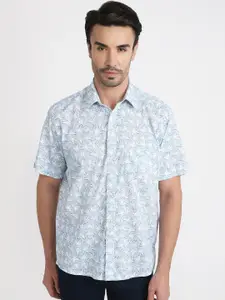 ColorPlus Floral Printed Short Sleeves Pure Cotton Shirt