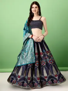 JULEE Ready to Wear Jacquard Lehenga & Unstitched Blouse With Dupatta