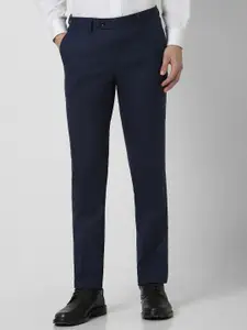 Peter England Men Slim Fit Mid-Rise Flat-Front Formal Trousers