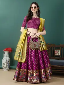 JULEE Ready to Wear Jacquard Lehenga & Unstitched Blouse With Dupatta