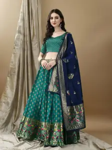 LADY SHOPI Floral Woven Design Ready to Wear Lehenga & Unstitched Blouse With Dupatta