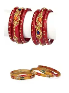 Somil Fashionable Glass Bangles, Pack Of 10