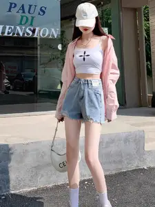 StyleCast Women Cotton Loose Fit High-Rise Shorts