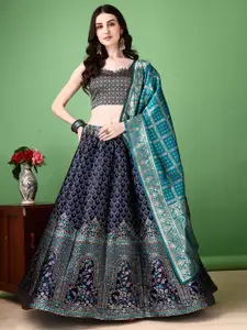 A TO Z CART Woven Design Zari Ready to Wear Lehenga & Unstitched Blouse With Dupatta